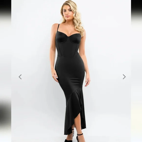 Popilush Shapewear Hourglass Corset Mermaid Dress Black NWT XXL - Picture 1 of 8